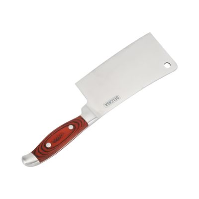 Delcasa 6" Cleaver Knife- Dc3440/ With Extra-Sharp Stainless Steel Blades And Forged Wooden Handle/ 100% Food-Grade, Suitable For Dining Table, Home And Restaurant/ Perfect For Chopping, Dicing, Mincing, Etc./ Silver And Brown