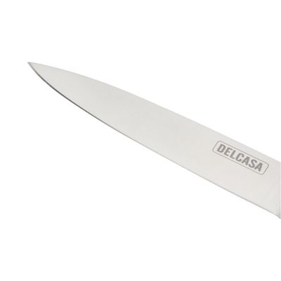 Delcasa 5" Utility Knife- Dc3443/ Ergonomic Design With Comfortable Wooden Handle And Sharp Stainless Steel Head/ Perfect For Residential And Commercial Use/ Silver And Brown