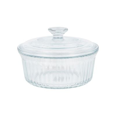 Delcasa 1600 Ml Round Glass Baking Casserole With Lid-Dc3309/ Borosilicate Bowl, Perfect For Baking And Serving/ Safe For Freezer, Dishwasher/ Perfect For Casseroles, Lasagnas, Marinating Meats And Vegetables, Oven-Safe