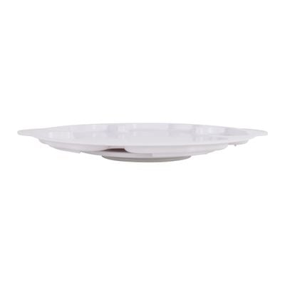 Delcasa Rotating Serving Tray- Dc3392/ Unique Design, Melamine Platter With Handle Tray, Side And Centre Round Bowl With Lid, Revolving Base/ Perfect For Dining Table And Kitchen Tabletop, Countertop/ Removable Trays, Large Storage, Stylish And Durable Design/ Blue And White