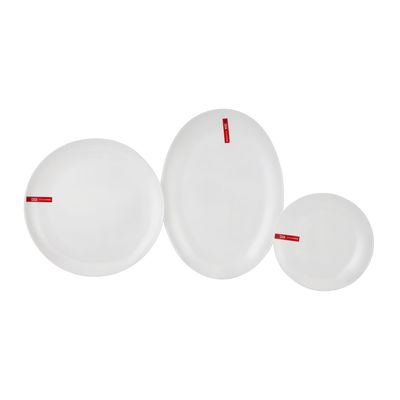 Delcasa 33 Piece Opalware Dinner Set- Dc3391/ Includes Oval Plate, Dinner, Flat And Soups Plates, Shallow Bowls And Soup Spoons/ Dishwasher-Safe, Freezer And Microwave Safe/ Chip-Resistant And Food-Grade/ White 