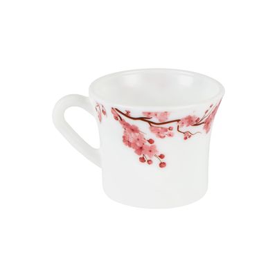 Delcasa 12 Piece Opalware Cup And Saucer Set- Dc3402/ 6 200 Ml Tea Cups And 6 Saucers/ Heat-Resistant, Scratch-Resistant, Perfect For Serving Teas, Coffee, Double Espresso, Latte, Cafe Mocha, And Other Beverages/ Safe For Microwave, Dishwasher And Freezer/ White And Pink, Floral Design