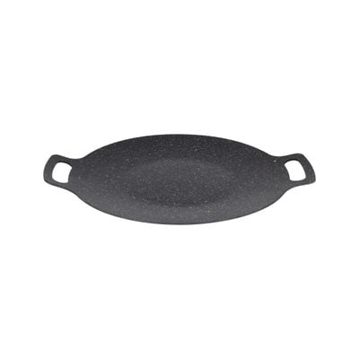 Delcasa 30 Cm Deep Tawa- Dc3404/ With Granite Non-Stick Coating And Double Handle, For Roti, Chapatti, Dosa, Tortilla, Crepe, Pancake, Etc./ Multi-Purpose Flat Skillet Pan, Compatible With Induction, Hotplate, Halogen, Ceramic Gas Types/ Black