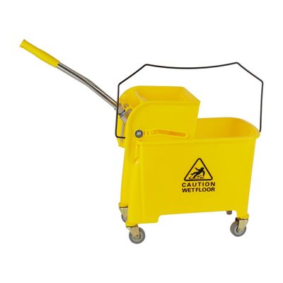 Delcasa 20 L Professional Mop Wringer Trolley- Dc3437/ 360-Degree Rotating Wheels, Pp Body, Stainless Steel Handle/ Hands-Free, No Spill No Damage, Perfect For Home, Office, Hospitals, Schools, Public Places/ Yellow