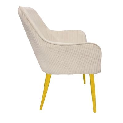 Maple Home Modern Accent Arm Chairs Living Dining Room Velvet Mid-Century Upholstered Seat Golden Legs