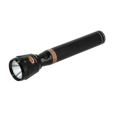 Olsenmark Rechargeable LED Flashlight, 285 MM - High Quality Battery - Charged up to 1000 Times - 5 Hours Continuous Working - 1500 Meters Range - Multifunctional - Indoor/Outdoor Use