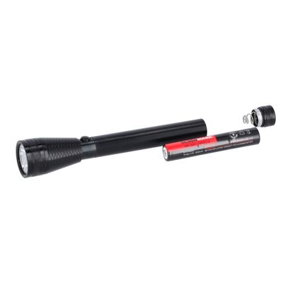 Olsenmark OMFL2697 Rechargeable LED Water Proof Flashlight, 288 MM - 1000 Meters Range - 1500 MHA Ni-Cd battery -  Hyper bright cool white power LED Torch Light  - Powerful Torch for Camping, Hiking, Trekking, Outdoor 