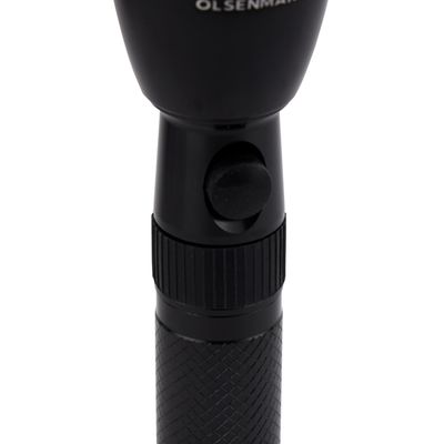 Olsenmark Rechargeable LED Flashlight- OMFL2833/ Lithium Battery, 3W LEDs, and Easy to Use/ Compact, Portable and Light-Weight Design and Long Hours/ Perfect for Indoor, Camping, Hiking, Walking and Outdoor Use/ Black, 2 Years Warranty