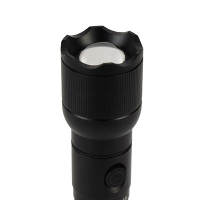 Olsenmark 10W Cree LED Flashlight-OMFL2846 / with USB Wire, 560 Lumens, Type-C Charging, 16.7 Hours Working Time, 272 Meters Real Range Distance/ Made from Aircraft Aluminum Alloy, Different Switch Modes, High Capacity Lithium Battery, / Black Color, Life Time Warranty for LED 