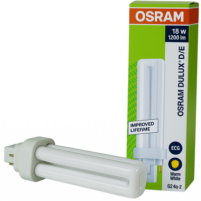 Osram [1-Pack] 4 -Pin 18W Dulux D/E 830-Energy Saving Warm White Colour Fluorescent Lamp
