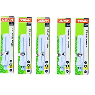 Osram [5-Pack] 4 -Pin 18W Dulux D/E 830-Energy Saving Warm White Colour Fluorescent Lamp