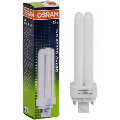 Osram [1-Pack] 4 -Pin 13W Dulux D/E 865-Energy Saving Cool Day Light Colour Fluorescent Lamp