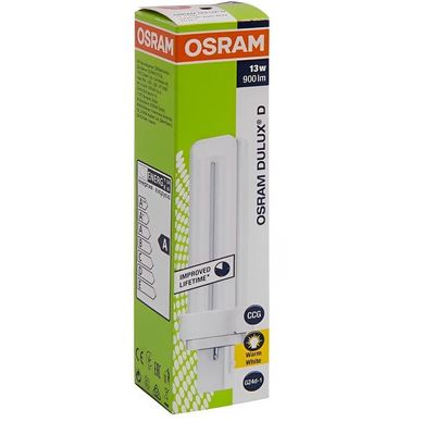 Osram [1-Pack] 2 -Pin 13W Dulux D 830-Energy Saving Warm White Colour Fluorescent Lamp