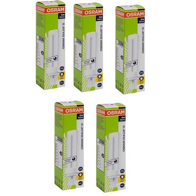 Osram [5-Pack] 2 -Pin 13W Dulux D 830-Energy Saving Warm White Colour Fluorescent Lamp