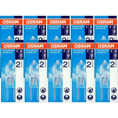 Osram [5-PACK] Halostar Starlite 64440 S 50 Watt 12 Volt GY6.35 Warm White 910 Lumen Halogen Pin Base Lamp Plug-In Base Lamp