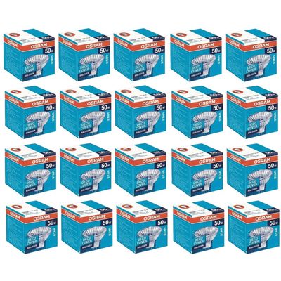 Osram [20-PACK] Halogen 50W GU5.3 12V 36° 44870 WFL Decostar 50 Watt lamp warm white dimmable [Energy Class B]