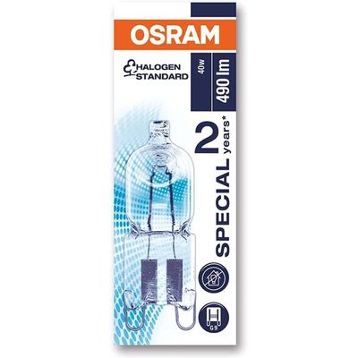 Osram [1-PACK] 40W 240V 450Lm 2700K G9 66740 Halopin Oven Rated Halogen Lamp [Energy Class E] - 2000H Life