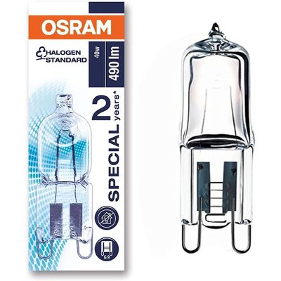 Osram [1-PACK] 40W 240V 450Lm 2700K G9 66740 Halopin Oven Rated Halogen Lamp [Energy Class E] - 2000H Life