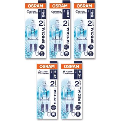 Osram [5-PACK] 40W 240V 450Lm 2700K G9 66740 Halopin Oven Rated Halogen Lamp [Energy Class E] - 2000H Life