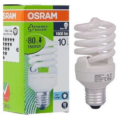 Osram [1-PACK] Duluxstar Mini Twist Compact Fluorescent Integrated, Spiral Shape (23W) Screw, Base- E27, 1600 lm - Day Light 6500K /Energy Class A