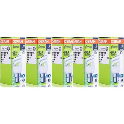 Osram [5-Pack] Energy Saver Twist B22 Spiral Shape Bulb Compact Fluorescent 12W  Bulb Day Light 6500K 