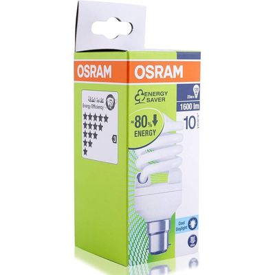 Osram [1-Pack] Energy Saver Twist B22 Spiral Shape Bulb Compact Fluorescent 23W  Bulb Day Light 6500K 