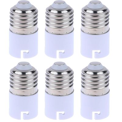 LAVISH [6-PACK] Light Bulb Base Socket Converter, Extended Lamp Adapter, Fireproof Socket, Bulb Converter Fits LED/CFL (E27 To B22)