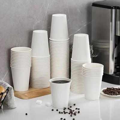 Disposable White Foam Cups Suitable For Hot And Cold Drinks  (8Oz-50 Pack)