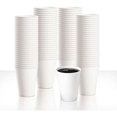 Disposable Heavy Duty White Paper Cups (12Oz-50 Pack) Size 11.2x8.9 cm