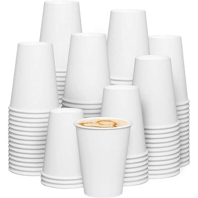 Disposable Heavy Duty White Paper Cups (12Oz-50 Pack) Size 11.2x8.9 cm