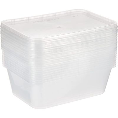 BPA-Free 1500ml, 25Pcs Microwave Safe Rectangular Food Storage Containers With Lids  21x14x7 cm