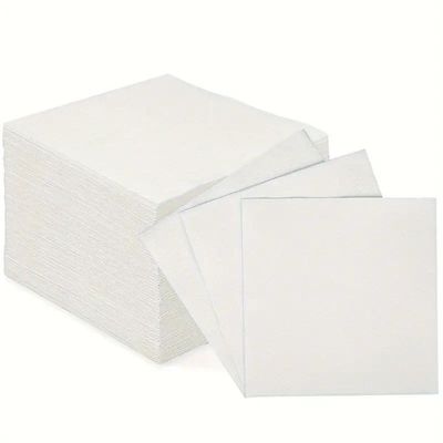 Premium Quality Absorbent White Paper Table Napkins Size 40 x 40 CM (1 Pack x 50 Sheets)