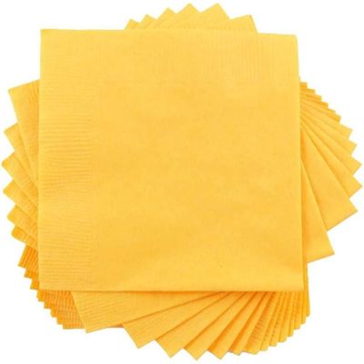 Premium Quality Absorbent Yellow Paper Table Napkins Size 40 x 40 CM (1 Pack x 50 Sheets)