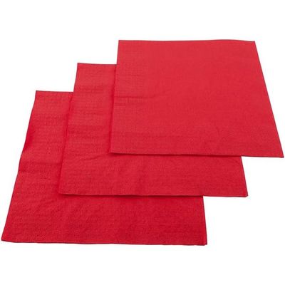 Falcon Paper Napkin Red Disposable Size 33 x 33 CM (1 Pack x 50 Sheets)
