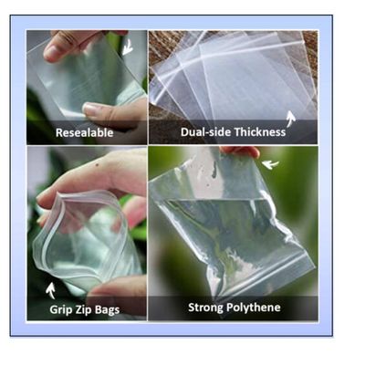 Clear Resealable Plastic Ziplock Storage Bag Size - 23 X 30 cm, [100-Units]