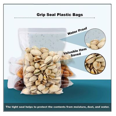 Clear Resealable Plastic Ziplock Storage Bag Size - 23 X 30 cm, [100-Units]