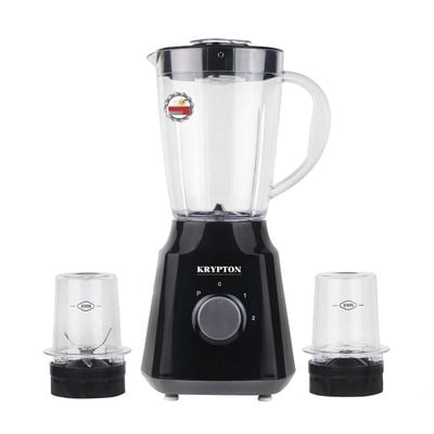 Krypton KNB6136 300W, 3 in 1 Blender - Portable 1.5L Unbreakable Blender Jar with Grinder Cups| Coffee Grinder Jar | Heavy Duty | 2 Years Warranty