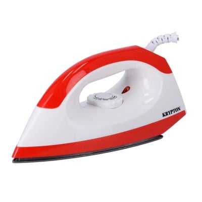 Krypton 1200W Dry Iron for Perfectly Crisp Ironed Clothes | Non-Stick Soleplate & Adjustable Thermostat Control | Indicator Light - 2 Years Warranty