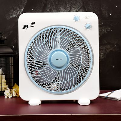 Krypton 12'' Box Fan - Powerful Personal Desk Box Fan | Copper Motor | Table Fan for Office | Home (3 Speed) Fan Guard With 60 Minutes Timer