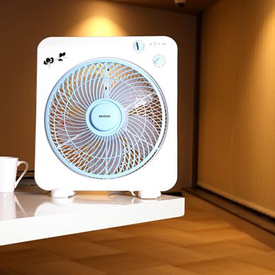 Krypton 12'' Box Fan - Powerful Personal Desk Box Fan | Copper Motor | Table Fan for Office | Home (3 Speed) Fan Guard With 60 Minutes Timer