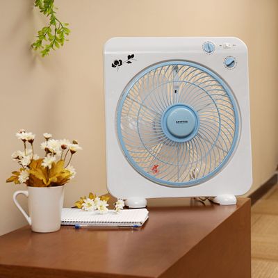 Krypton 12'' Box Fan - Powerful Personal Desk Box Fan | Copper Motor | Table Fan for Office | Home (3 Speed) Fan Guard With 60 Minutes Timer