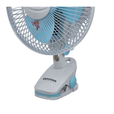 Krypton 2-IN-1 Desk Fan- KNF6116| High Performance Table Fan with 2-Speed Controls and 3 Leaf Blades| Oscillation and Efficient Cooling, Perfect for Home and Office Use| High Quality 30W Motor for High Speed Wind| 2 Years Warranty, Blue and White