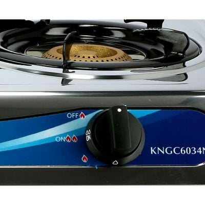 Krypton Stainless Steel Double Gas Burner with  2 Burners | KNGC6034 | Stainless Steel Frame | Low Gas Consumption| Efficient Heating Gas Burner 