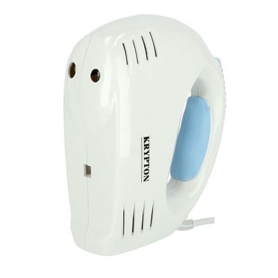 Krypton Hand Mixer- KNHB6043/ with 7 Speed Levels, Includes Whisk and Hook Attachment/ Perfect for Beating Eggs, Cream, Batters, Kneading Dough, etc./ Blue and White, 2 Years Warranty