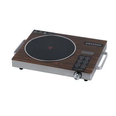 Krypton Digital Infrared Cooker- KNIC6024/ Single Cooking Hob, 2000-Watt Burner with Adjustable Temperature, Energy Saving/ Touch and Sensor Touchpad Control, Multi Functions Include Fried, BBQ, Soup, Timer/ Brown, 2 Years Warranty