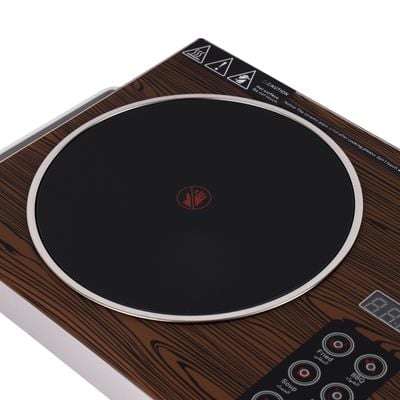 Krypton Digital Infrared Cooker- KNIC6024/ Single Cooking Hob, 2000-Watt Burner with Adjustable Temperature, Energy Saving/ Touch and Sensor Touchpad Control, Multi Functions Include Fried, BBQ, Soup, Timer/ Brown, 2 Years Warranty