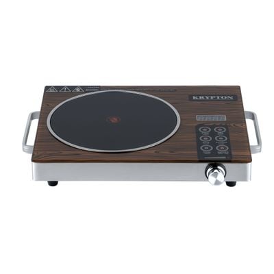 Krypton Digital Infrared Cooker- KNIC6024/ Single Cooking Hob, 2000-Watt Burner with Adjustable Temperature, Energy Saving/ Touch and Sensor Touchpad Control, Multi Functions Include Fried, BBQ, Soup, Timer/ Brown, 2 Years Warranty