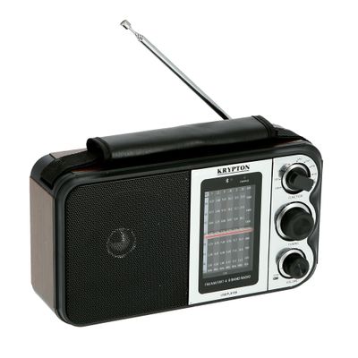 Krypton Rechargeable Radio with MP3 Player- KNR5096/ Good Sound Quality, 8 Band, USB, TF, FM Functions, Bluetooth/ Equipped with Rechargeable Lithium Battery/ Portable and Lightweight Design/ Black, 2 Years Warranty
