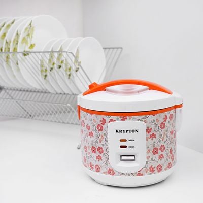 Krypton Rice Cooker with Steamer, 1.5 L, Non-Stick Inner Pot | KNRC6022 | Automatic Cooking, Easy Cleaning, High-Temperature Protection - Make Rice & Steam Healthy Food & Vegetables - 2 Year Warranty