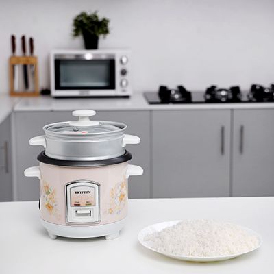 350W 0.6L Rice Cooker with Steamer | Non-Stick Inner Pot, Automatic Cooking, Easy Cleaning, High-Temperature Protection - Make Rice & Steam Healthy Food & Vegetables - 2 Year Warranty